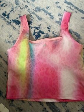 Fabletics Pink Tie-Dye Square Neck Tank
